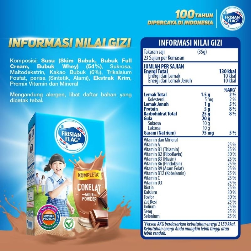 

Frisian Flag Kompleta Cokelat 800gr