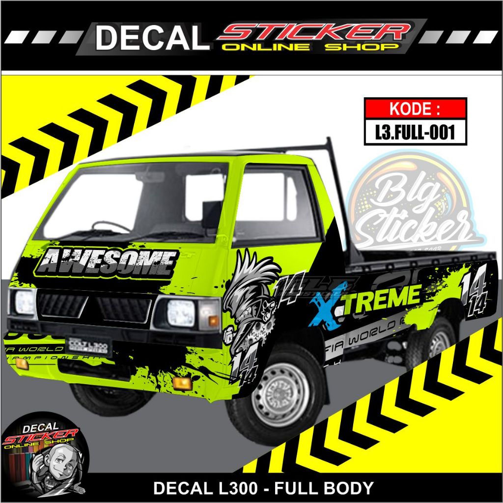 STIKER MOBIL PICKUP L300 FULL BODY DECAL PRINT VARIASI XTREME