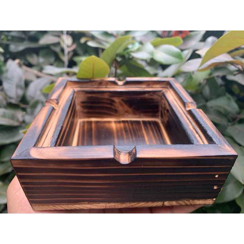 furniture asbak estetik mini,wadah sekar bahan kayu jati belanda