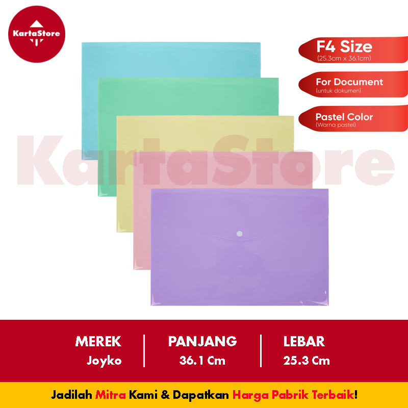 Folder Dokumen / Map / Data bag F4 Joyko Pastel Color (KartaStore)