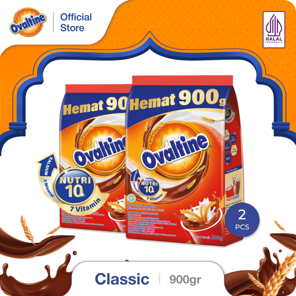 

OVALTINE Classic Susu Bubuk Coklat 900g x 2 Bag