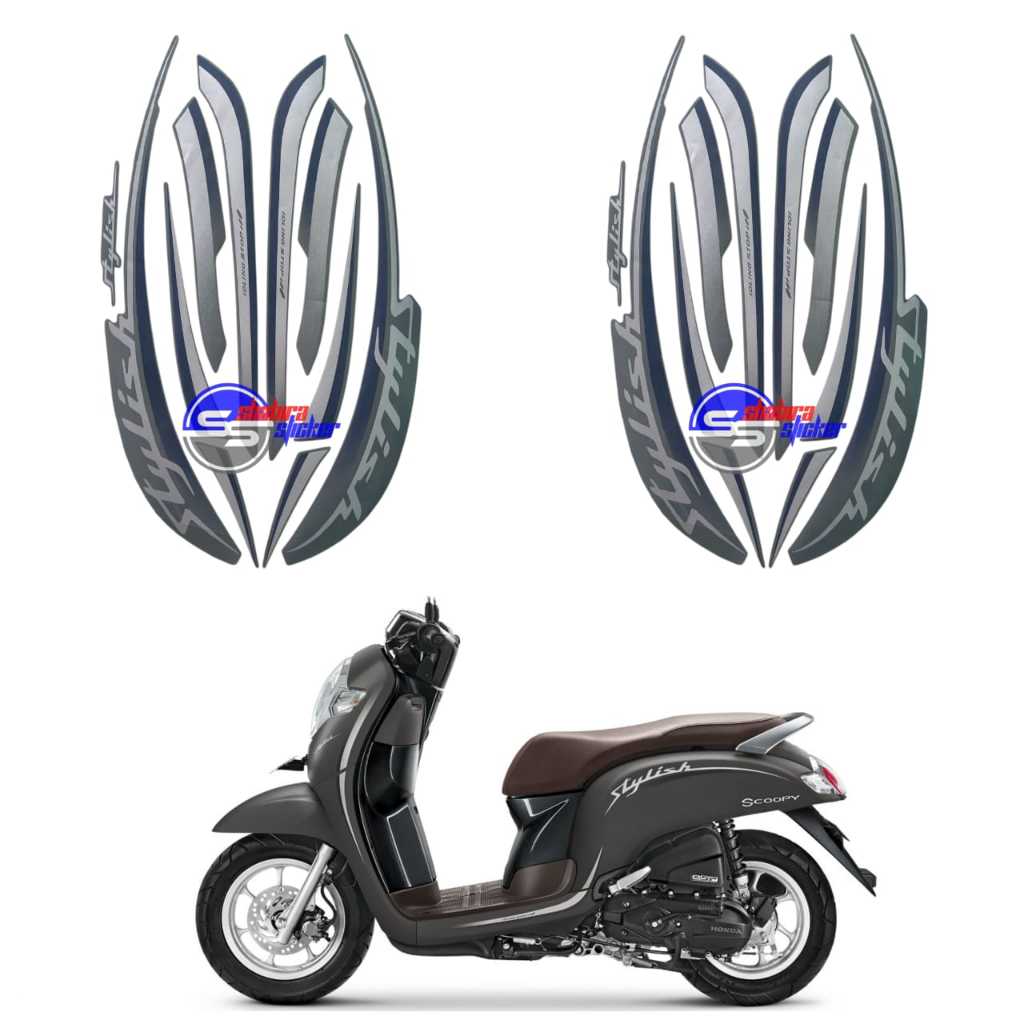 STRIPING STIKER LIS LES POLET BODY MOTOR HONDA SCOOPY STYLISH 2019 2020 MATTE BROWN FULLSET