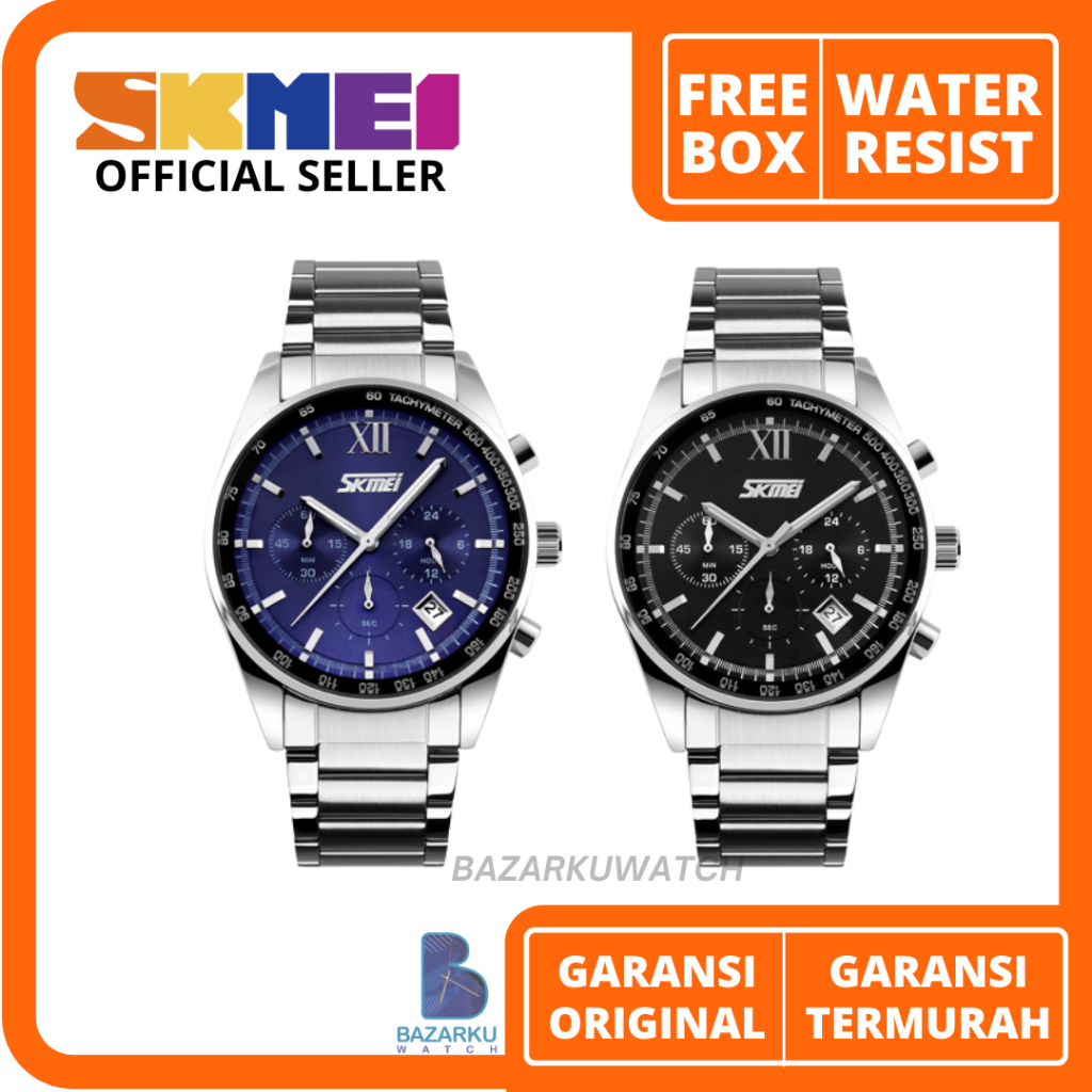 Jam Tangan Pria Skmei 9096 Jam Tangan Skmei Jam Tangan Rantai Jam Tangan Cowok Stainless Jam SKMEI