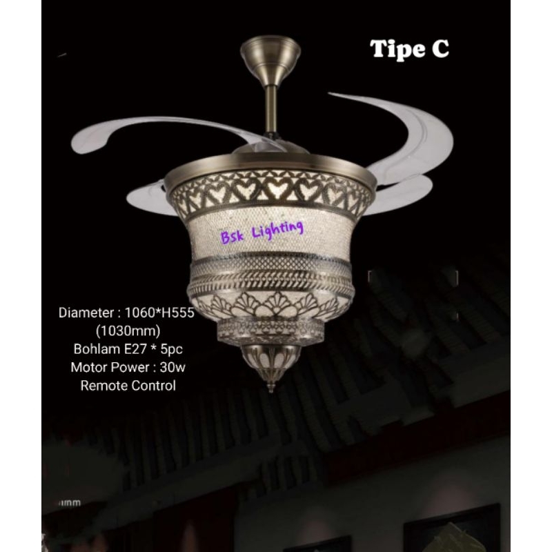Lampu Gantung Kipas Maroko Turki/Lampu Hias Kipas Plapon Turki Maroko/Lampu Kipas Klasik