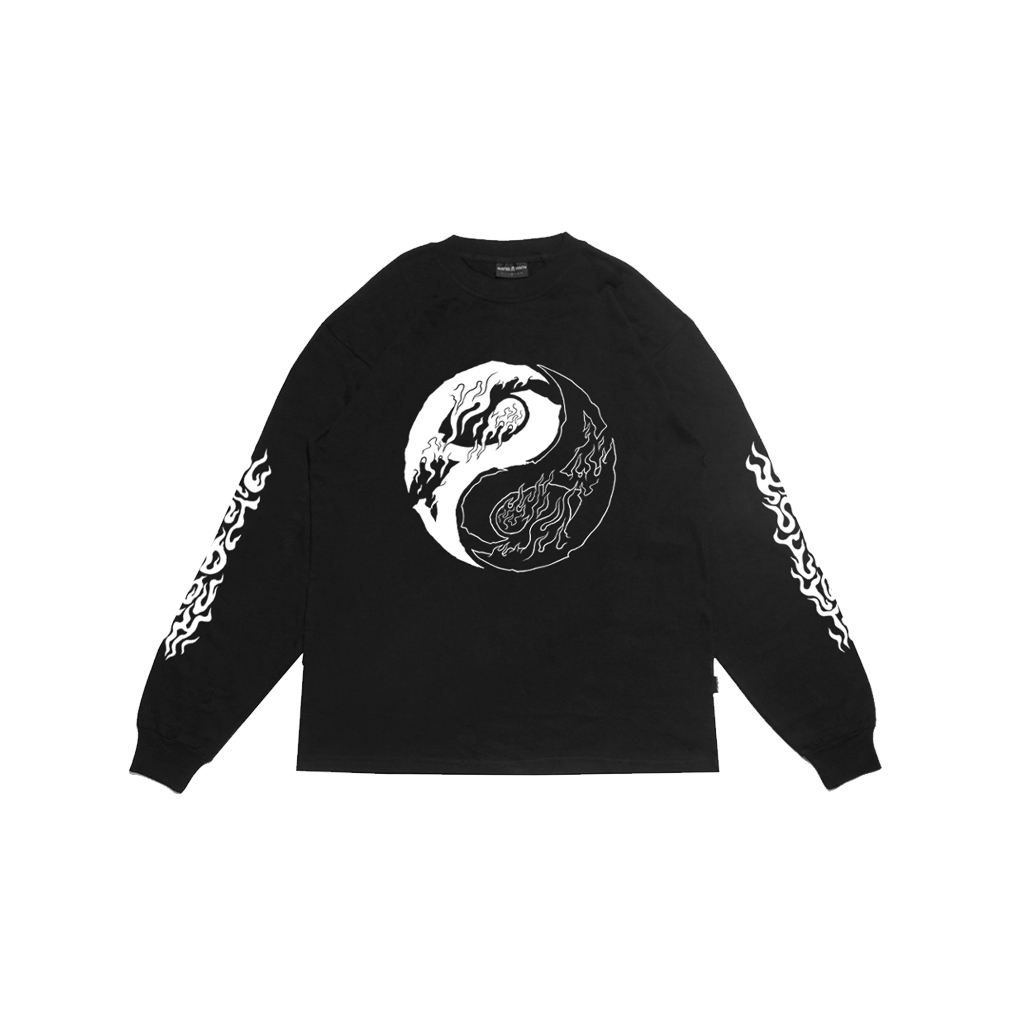 HUSTED KAOS LENGAN PANJANG BALANTOS BLACK LONGSLEEVE