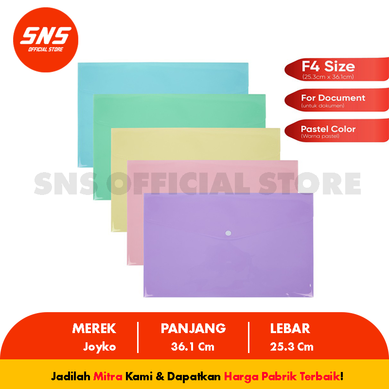 Folder Dokumen / Map / Data bag F4 Joyko Pastel Color (SNS OFFICIAL STORE)