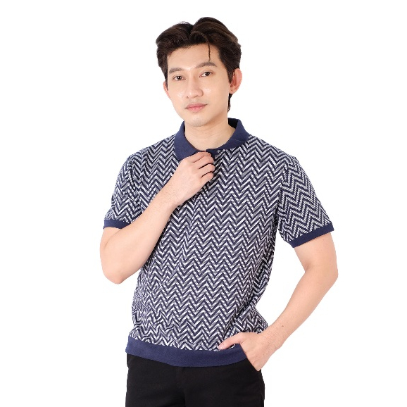 POSHBOY Kaos Polo Lengan Pendek - Rajut Navy - Polo Pria - Polo Shirt - Quentin