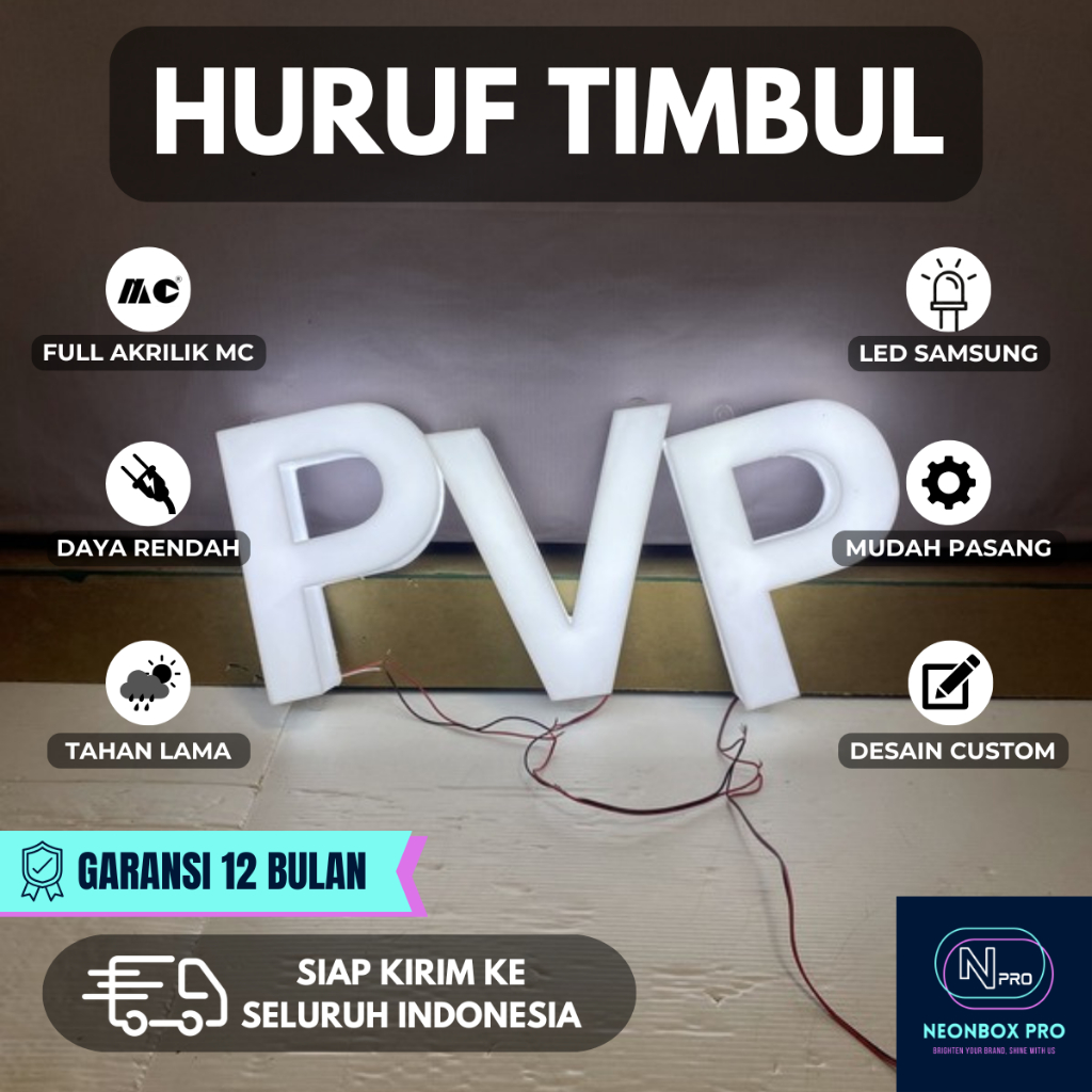 HURUF TIMBUL CUSTOM LED PREMIUM Huruf Timbul Akrilik Untuk Cafe Resto Perusahaan Indoor / Outdoor