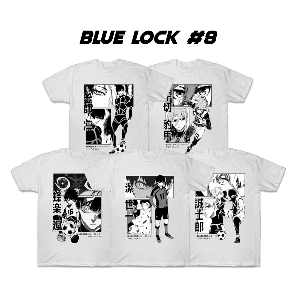 MTHN Kaos Anime Blue Lock 08 Yoichi Isagi Meguru Bachira Hyouma Chigiri Anak Dewasa Jumbo - baju ani