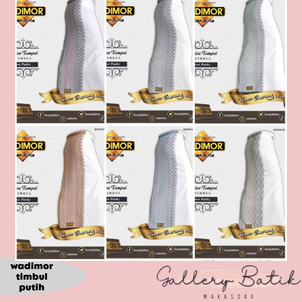 SARUNG WADIMOR MOTIF TIMBUL PUTIH UKURAN DEWASA [ Gallery Batik Makassar ]