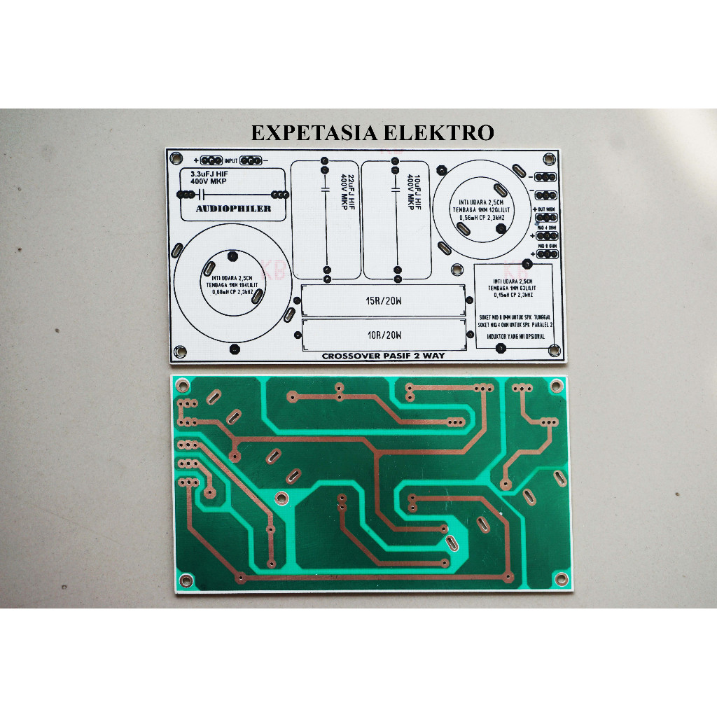 PCB CROSSOVER PASIF 2 WAY SEMI FIBER/CHEM