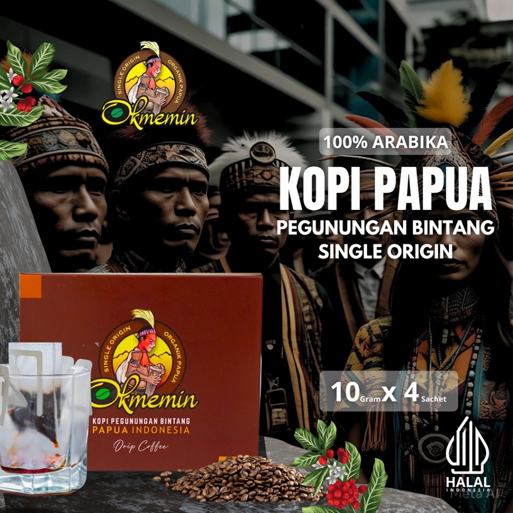 

KOPI ARABIKA PAPUA ORIGINAL 4 sachet x 10gram | DRIP BOX