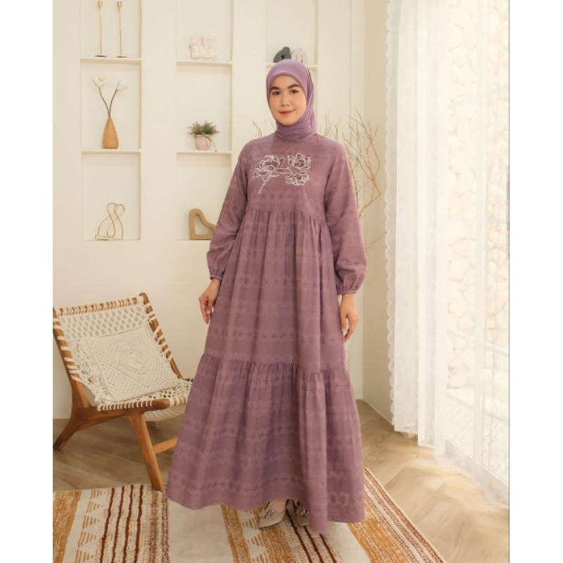 GAMIS KATUN BORDIR IMPORT KATUN BORDIR PAYET | GAMIS KEKINIAN TERBARU KATUN BORDIR