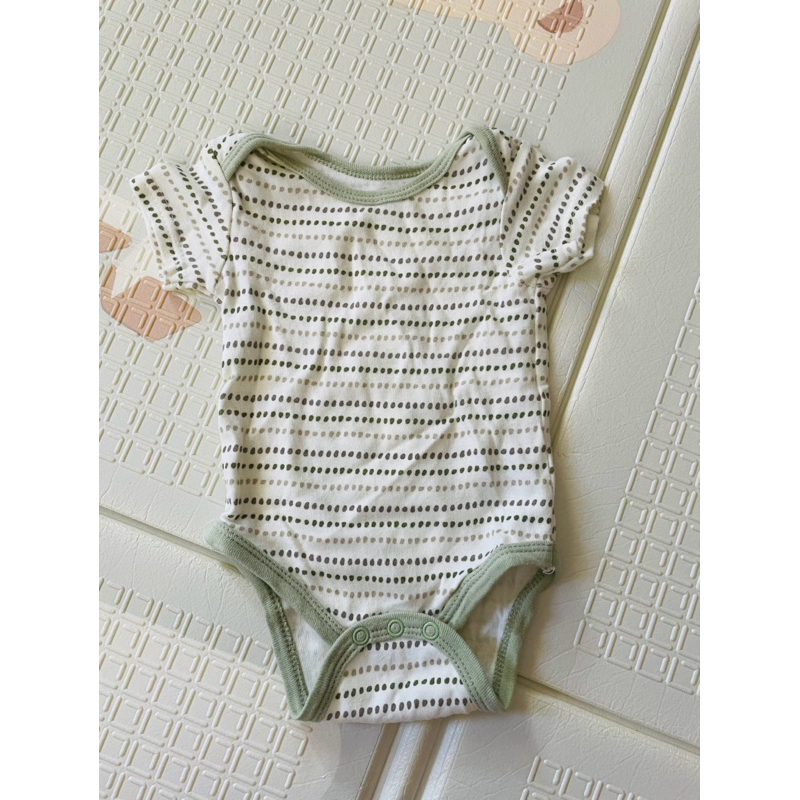 Baju Bayi Newborn Hijau Sage Polkadot - Preloved