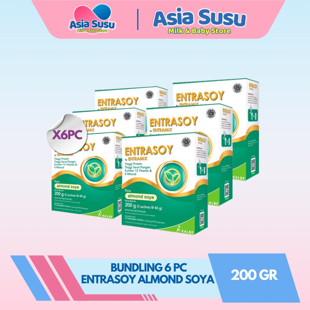 

[BUNDLE] Entrasoy 200gr x 6pc - Nutrisi Khusus dan Lengkap dengan Protein Nabati