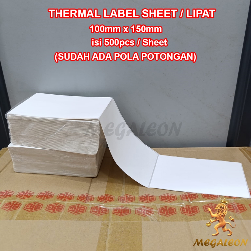 

Promo DUS, Stiker Label Thermal Roll 100x150 mm A6 Sticker Label Resi 500pcs TERANG JELAS