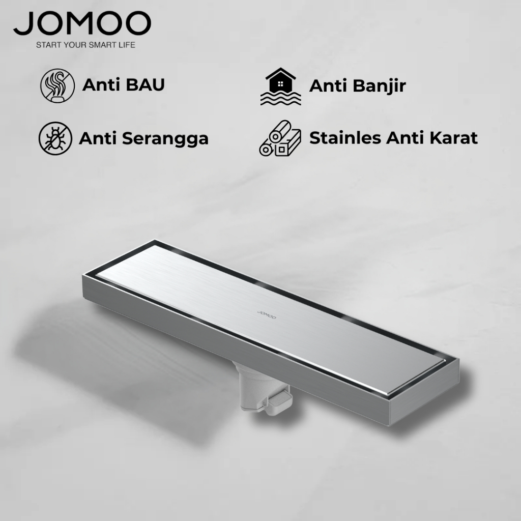 JOMOO Saluran Pembuangan Lantai Stainless Steel Anti Karat Model Persegi Floor Drain Stainless Steel