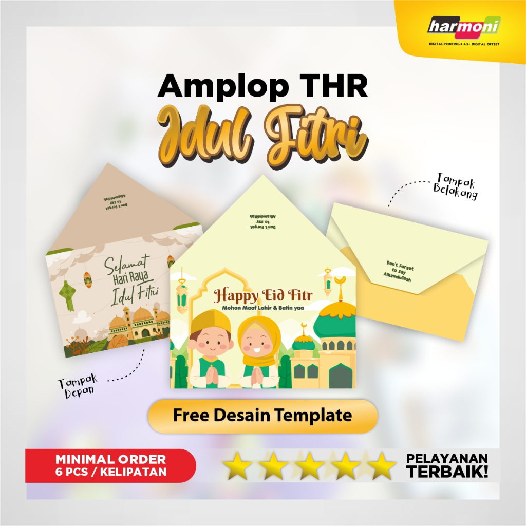 

Amplop Lipat THR Lebaran Idul Fitri | Tanpa Lem Ukuran 11 x 7 cm
