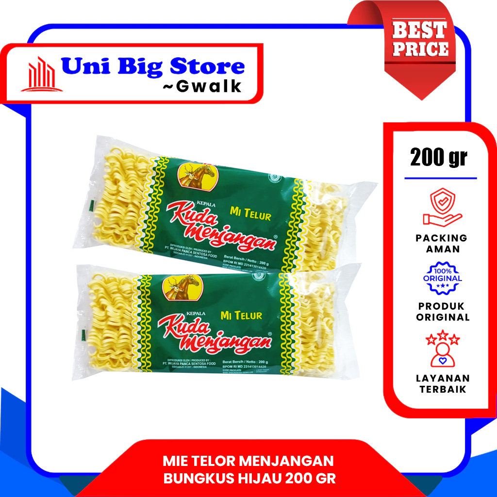 

MIE TELUR KERITING KUDA MENJANGAN BUNGKUS HIJAU - 200 gr