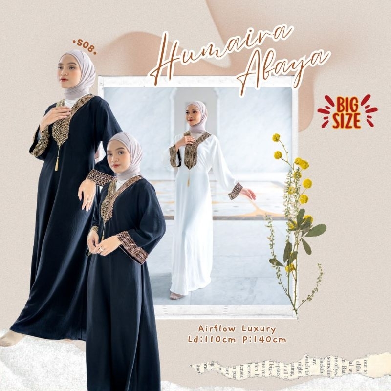 P173 S08 HUMAIRA ABAYA DRESS - Gamis Wanita - Gamis Jumbo - Maxi Dress - Abaya Bigsize - Gamis Bahan