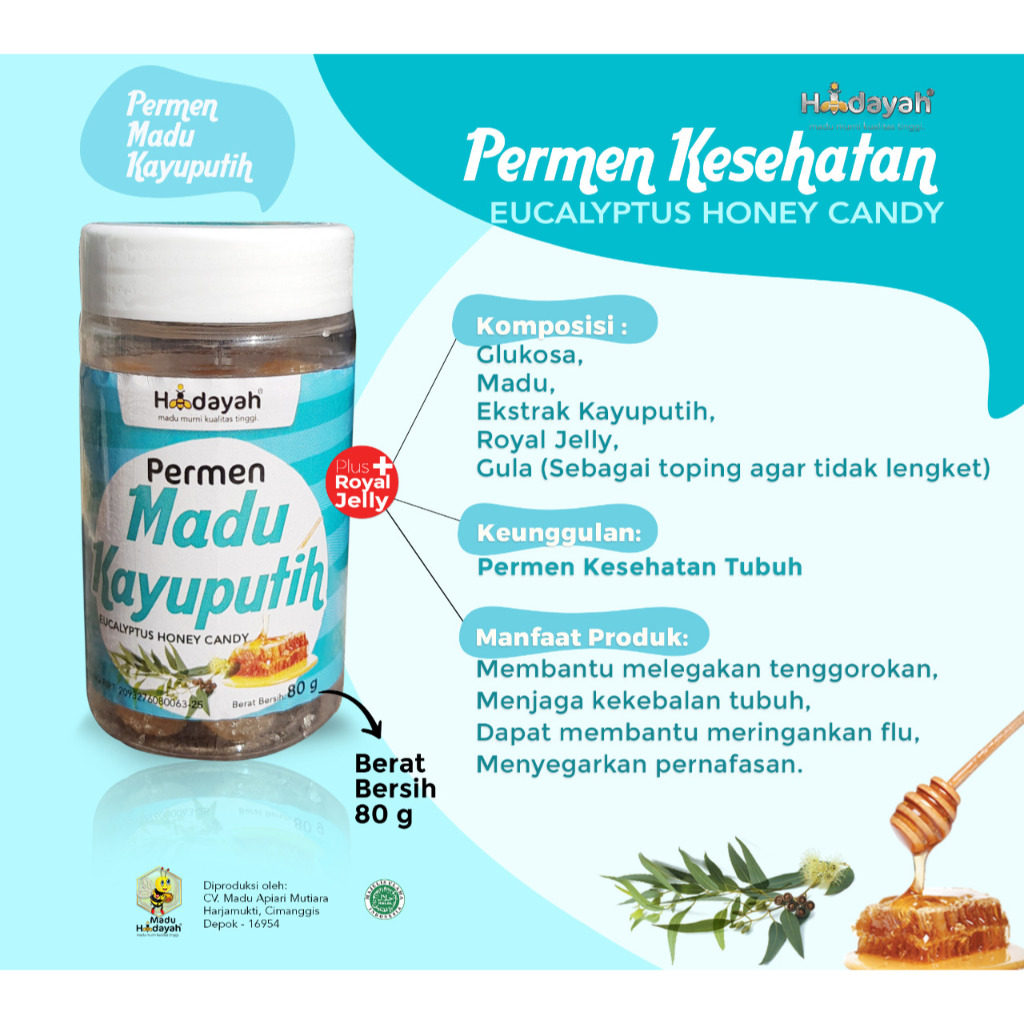 

Permen Madu Kayu Putih plus Royal Jelly Permen Kesehatan 80 gr