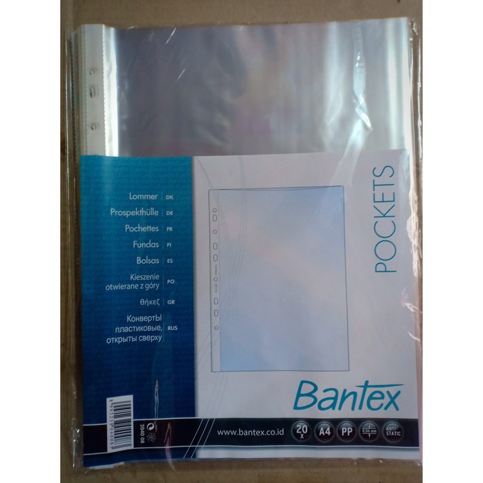 

(isi 20) PP Pocket A4 Bantex 8040 (1 Pak isi 20)