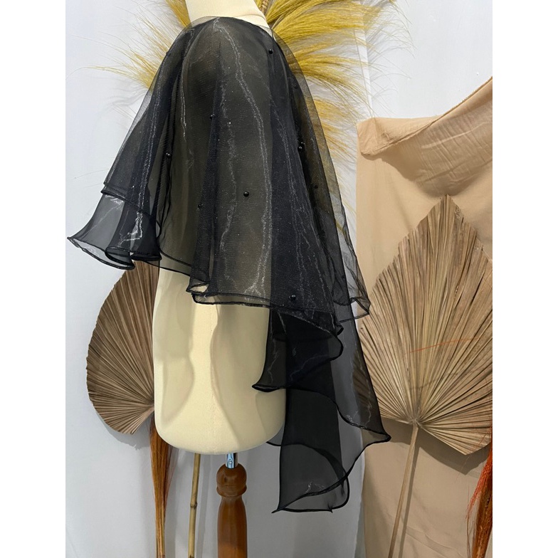 KODE E37R Queen Cape wedding  Outer cape gaun mewah  Luaran Dress pesta  Cape for gown mewah  Luaran