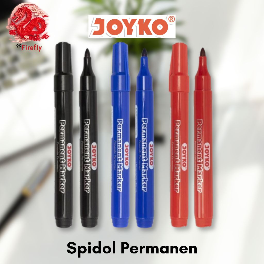 

Spidol Permanen Round Tip Joyko Hitam Biru Merah