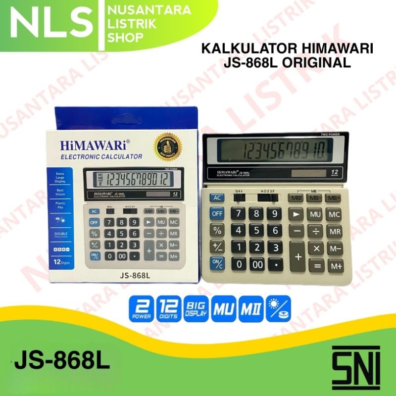 

Kalkulator Himawari JS-868L Original 12 Digit Electronic Calculator Big Display
