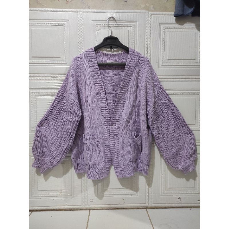 Rajut tebal Lilac outer