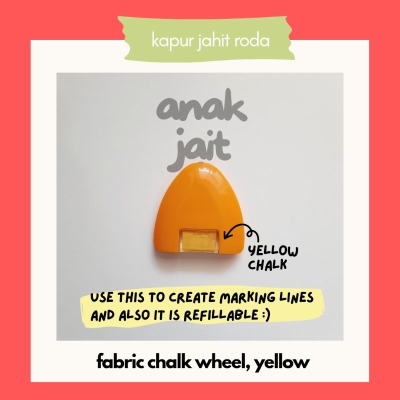 Kapur Jahit Roda /Kapur Jahit /Fabric Chalk Wheel /Kapur Jahit Roda Kuning /Kapur Jahit Roda Pink /K