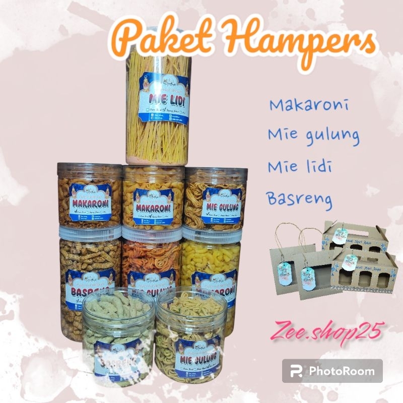 

Paket Hampers jajan jadul dan kekinian | mie gulung, makaroni, basreng, dan mie lidi