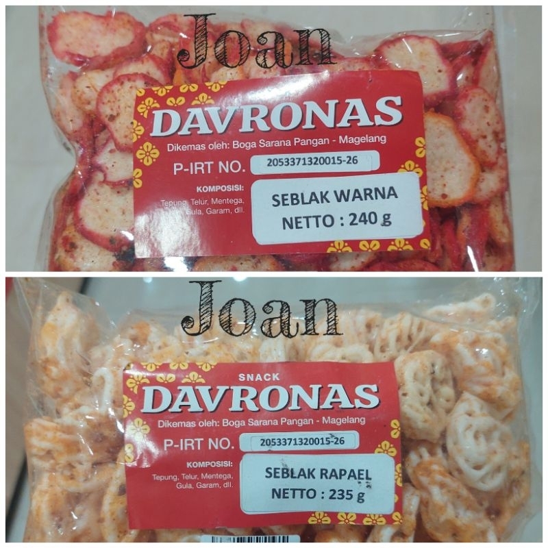 

SEBLAK WARNA & RAPAEL 240gr DAVRONAS / Camilan & Oleh Oleh Khas Magelang Jogja Solo