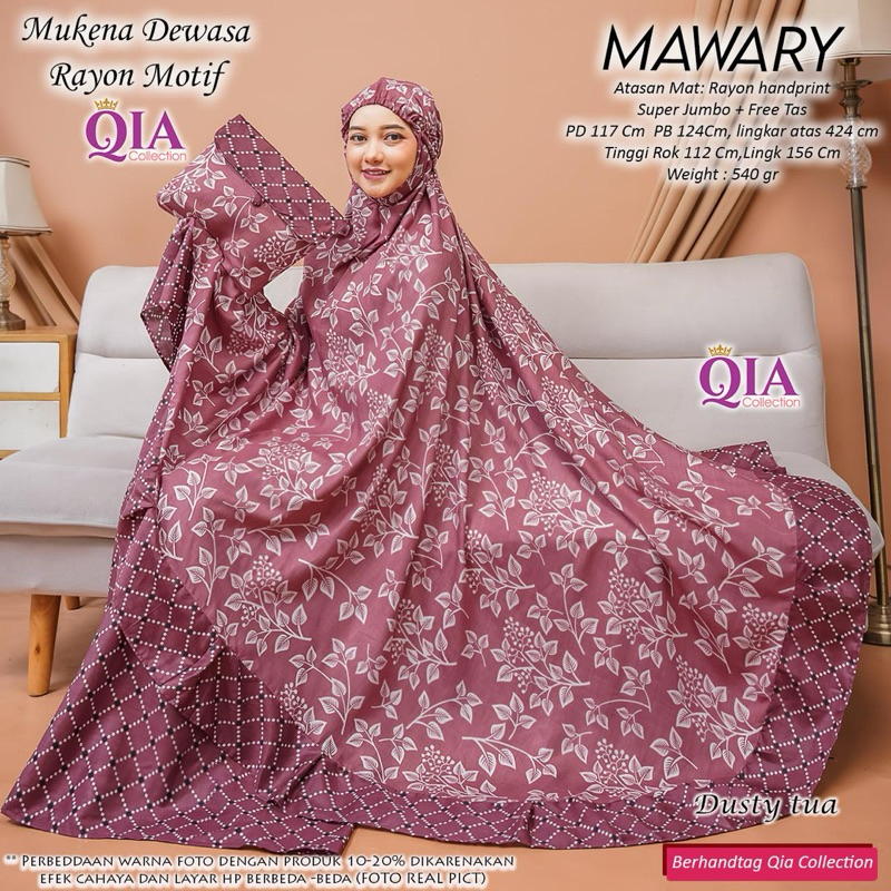 [QIA COLLECTION] MUKENA MOTIF MAWARY BY QIA COLLECTION MUKENA MOTIF KEKINIAN MUKENA RAYON TERBARU