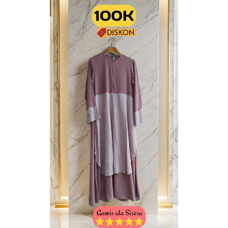 Gamis Syari Emboss Bahan SULTAN ANTI UV ala Sisesa Clothing Dress Umroh Haji
