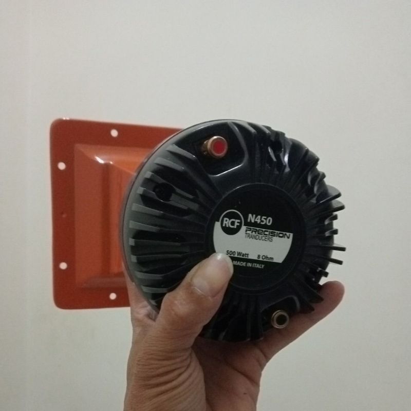Driver Tweeter RCF N450+corong oren 15x19 model drat bahan Alumunium