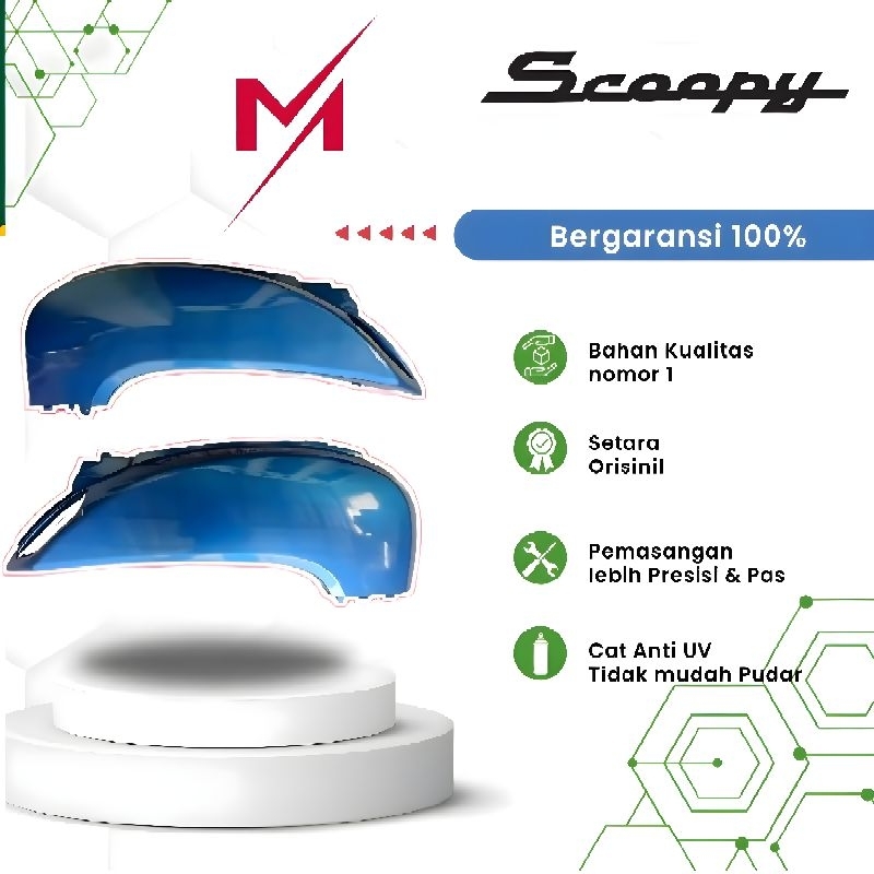 Body Belakang Samping Kiri Kanan Scoopy Fi 2013-2014-2015-2016 Biru