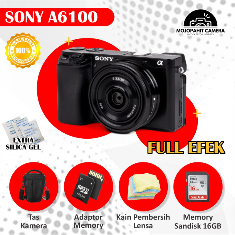 Sony A6100 lensa 16-50mm oss sc 13k bergaransi second normal