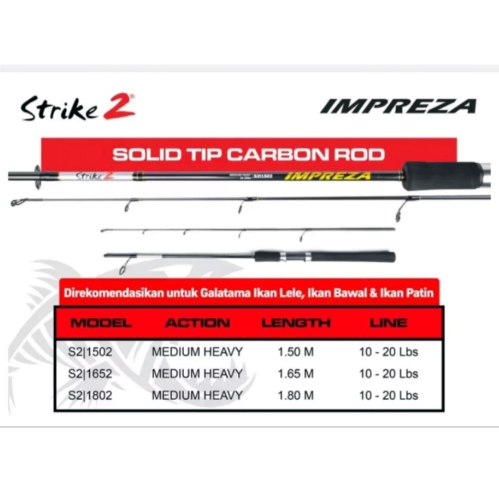 Joran Strike2 IMPREZA | Bawal | Lele | Patin | Solid Tip Carbon