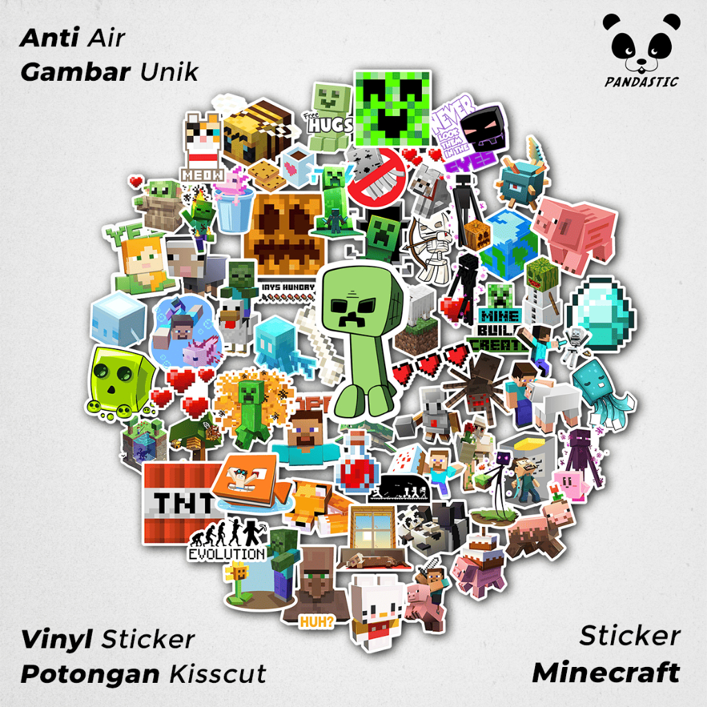 

Stiker Anime Minecraft Paper Vinyl Dekorasi Laptop Koper Tumbler Kulkas DIY