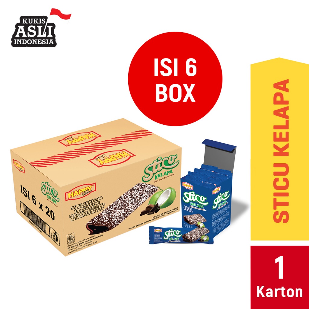 

Happy Time Wafer Sticu Kelapa (1 Karton Isi 6 Box)