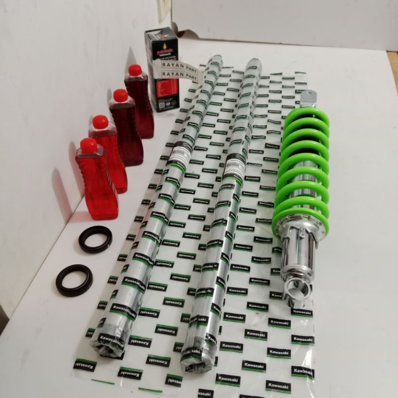 AS SHOCK DEPAN+BELAKANG KLX 150 KLX 150 KLX 150 SOK+SIL+OLI4BTL+BELAKANG TUTUP DERAT ORIGINAL