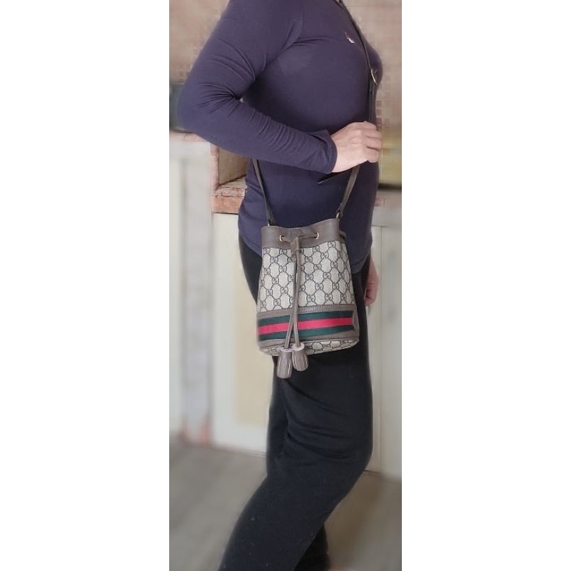 Preloved tas selempang serut GU * C1 Ophidia mini bucket bag