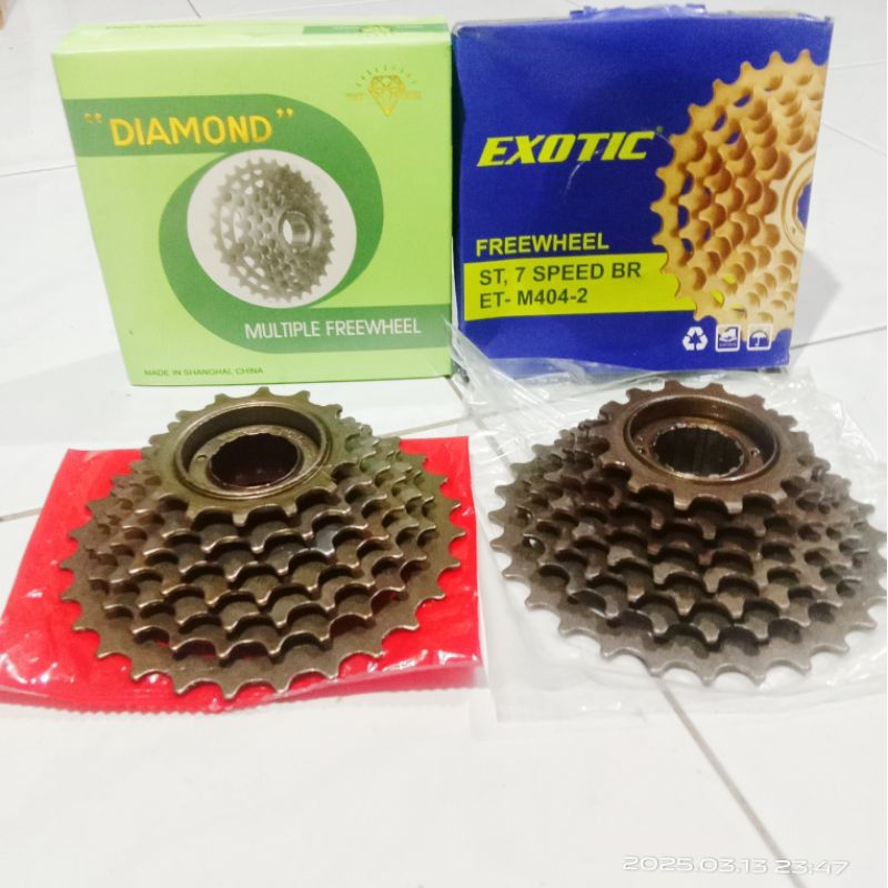 ger freewheel gear sepeda 6 sp / 7 speed  14/28t diamond model drat atau ulir
