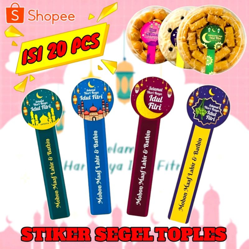 

[ ISI 22 PCS ] Stiker Idul Fitri Sticker Toples kue Lebaran Ramadan