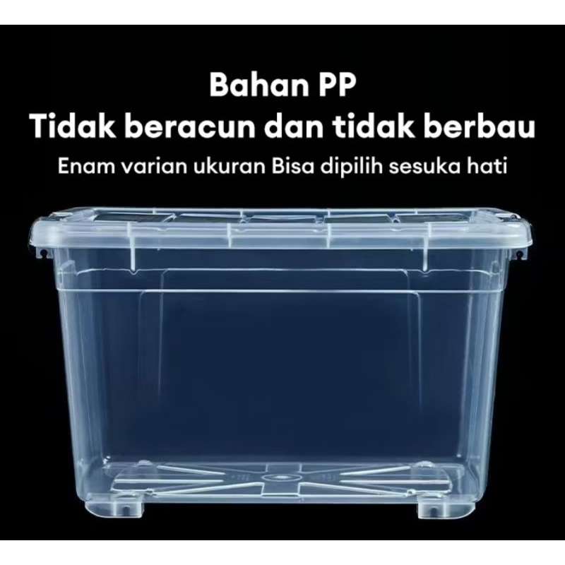 Jbos Box Stronger/Container box/Plastik box /Transparan Organizer Box/Penyimpanan Besar Box