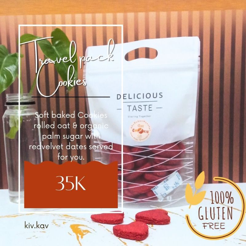 

RedVelvet Dates Oat Soft Baked Travel Pack - Gluten free cookies - 100% rolled oat