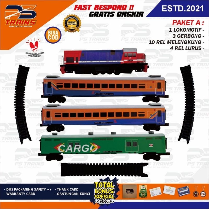 [ MESIN ] RANGKAIAN MAINAN KERETA API CC201 LIVERY EKONOMI PERUMKA