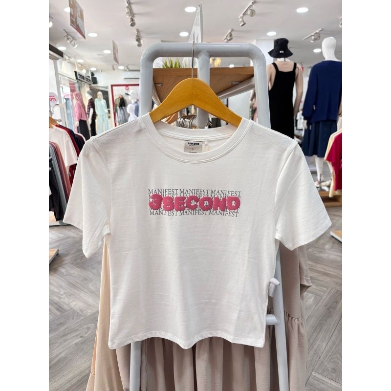 3SECOND KAOS CEWEK WANITA CROP TOP ORIGINAL 100%