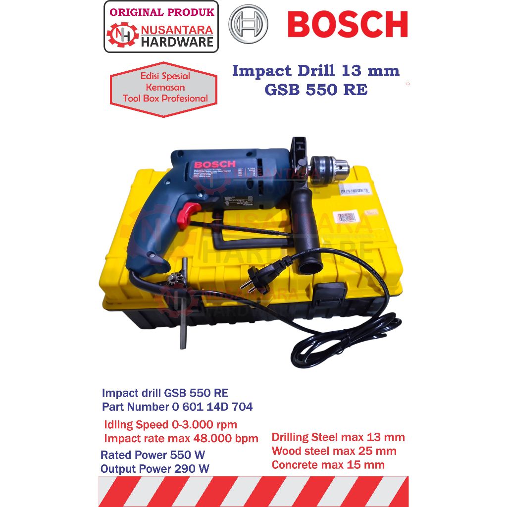 Bosch Impact Drill GSB 550 re 13 mm, mesin bor 13 mm merk bosch gsb 550 re,mesin bor bobok bosch,mes